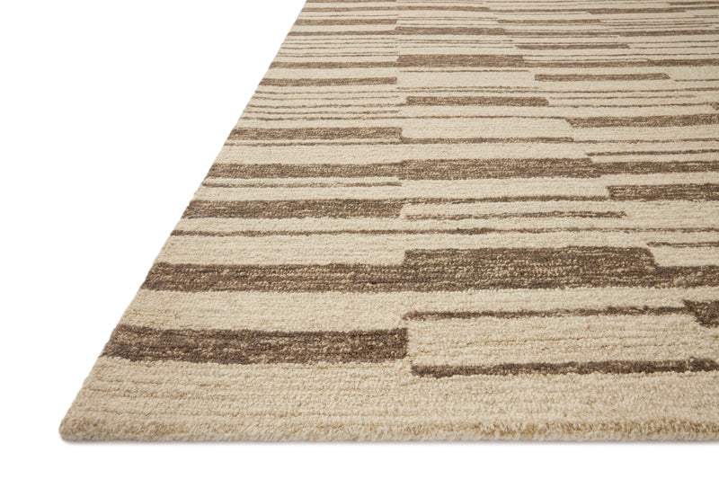 Chris Loves Julia x Loloi Polly Beige / Tobacco 2'-0" x 5'-0" Accent Rug Beige Accent Hand-Tufted Wool/Jute