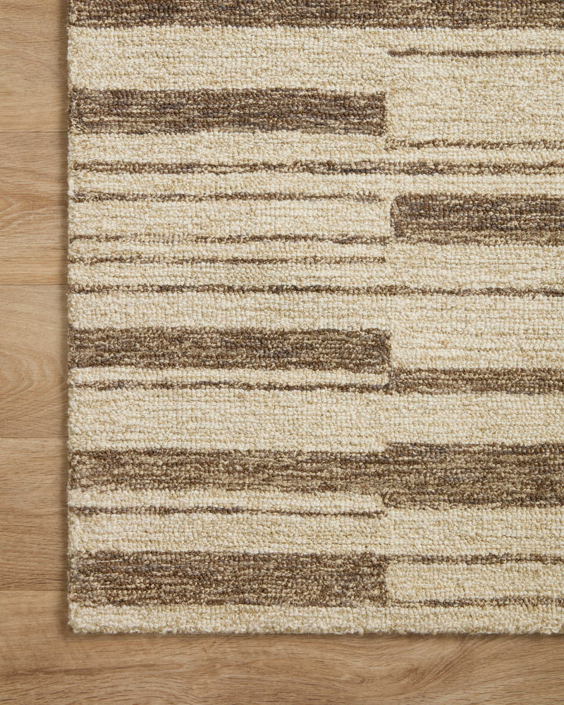 Chris Loves Julia x Loloi Polly Beige / Tobacco 2'-0" x 5'-0" Accent Rug Beige Accent Hand-Tufted Wool/Jute