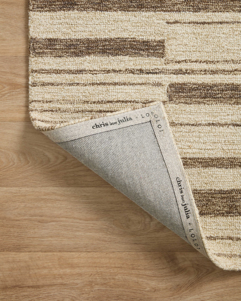 Chris Loves Julia x Loloi Polly Beige / Tobacco 2'-0" x 5'-0" Accent Rug Beige Accent Hand-Tufted Wool/Jute