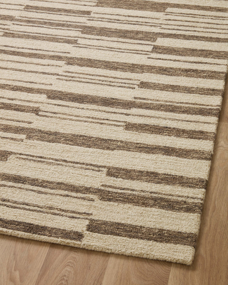 Chris Loves Julia x Loloi Polly Beige / Tobacco 2'-0" x 5'-0" Accent Rug Beige Accent Hand-Tufted Wool/Jute