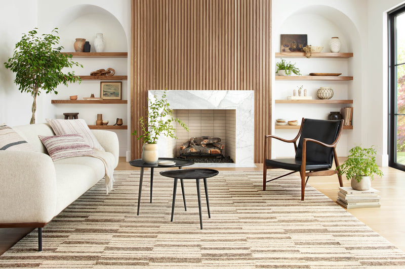 Chris Loves Julia x Loloi Polly Beige / Tobacco 2'-0" x 5'-0" Accent Rug Beige Accent Hand-Tufted Wool/Jute