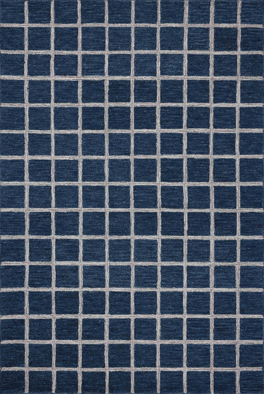 Chris Loves Julia x Loloi Polly Navy / Silver 2'-0" x 5'-0" Accent Rug Blue Accent Hand-Tufted Wool/Jute