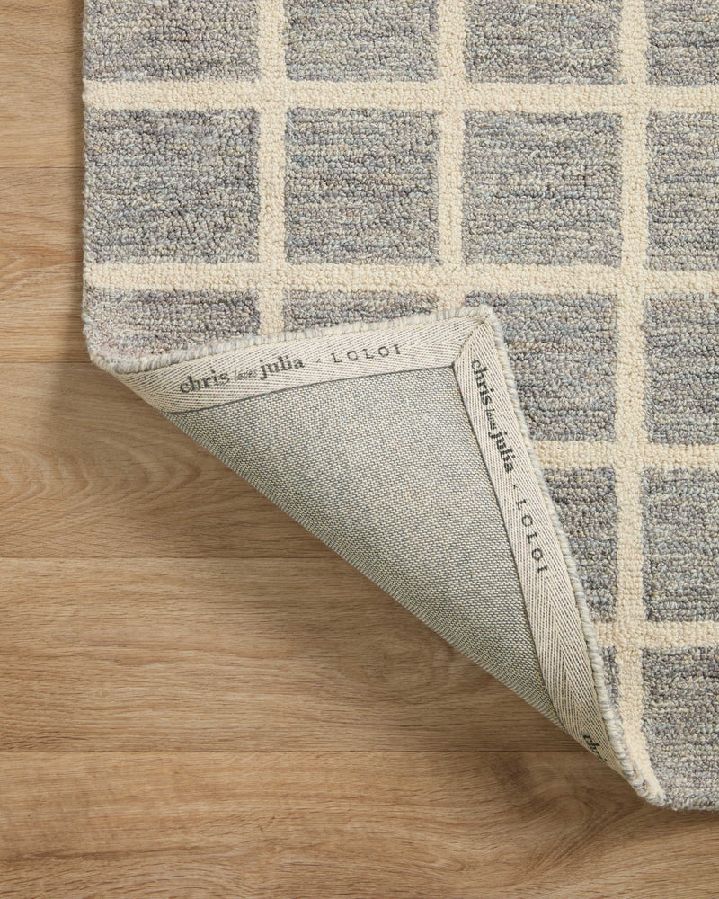 Chris Loves Julia x Loloi Polly Slate / Ivory 2'-0" x 5'-0" Accent Rug Gray Accent Hand-Tufted Jute/Wool