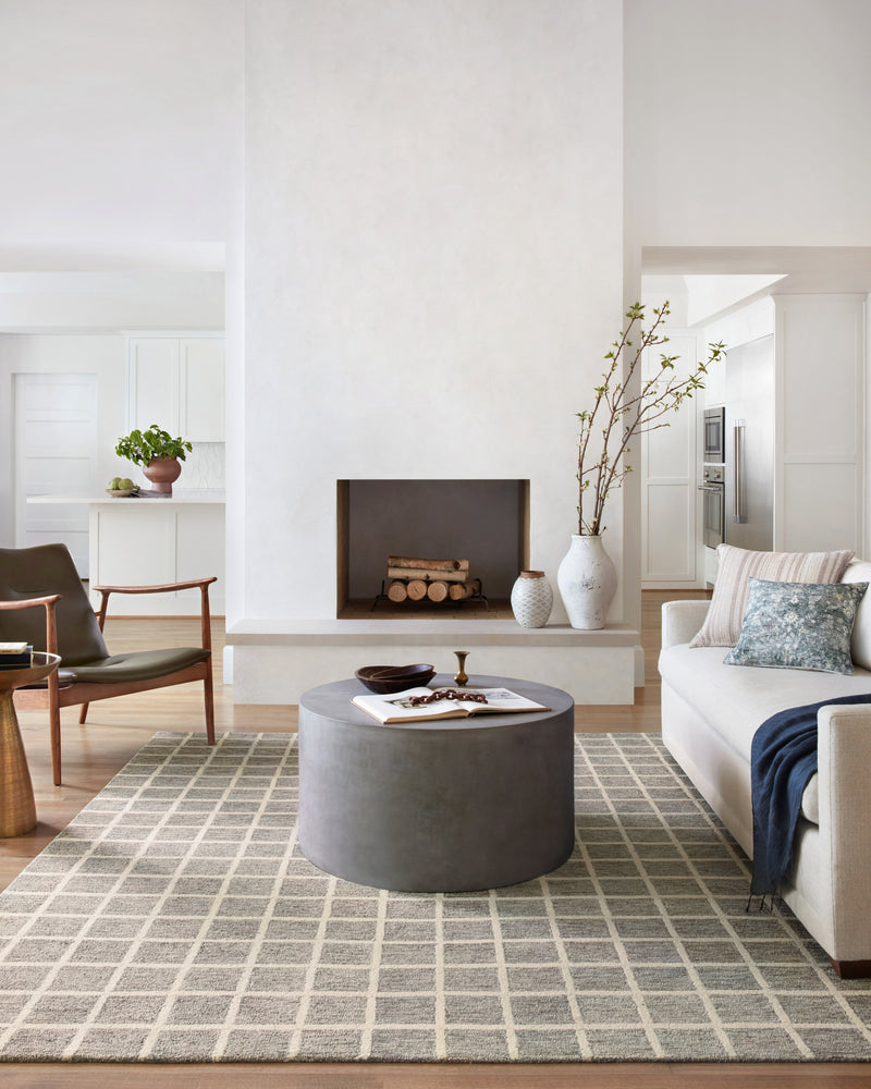 Chris Loves Julia x Loloi Polly Slate / Ivory 2'-0" x 5'-0" Accent Rug Gray Accent Hand-Tufted Jute/Wool