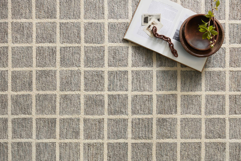 Chris Loves Julia x Loloi Polly Slate / Ivory 2'-0" x 5'-0" Accent Rug Gray Accent Hand-Tufted Jute/Wool