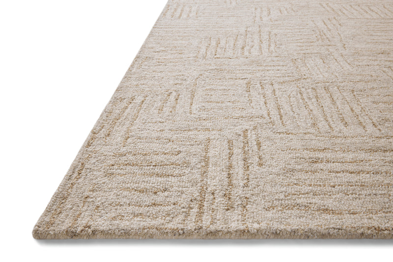 Chris Loves Julia x Loloi Polly Smoke / Sand 2'-0" x 5'-0" Accent Rug Gray Accent Hand-Tufted Wool/Jute