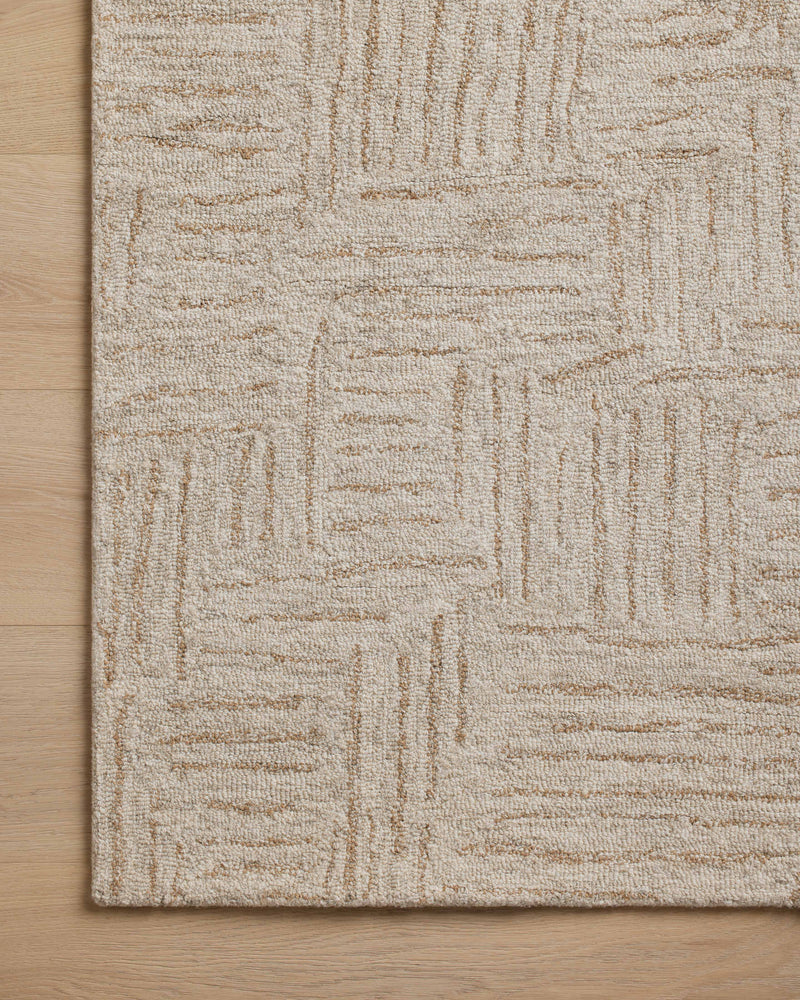 Chris Loves Julia x Loloi Polly Smoke / Sand 2'-0" x 5'-0" Accent Rug Gray Accent Hand-Tufted Wool/Jute