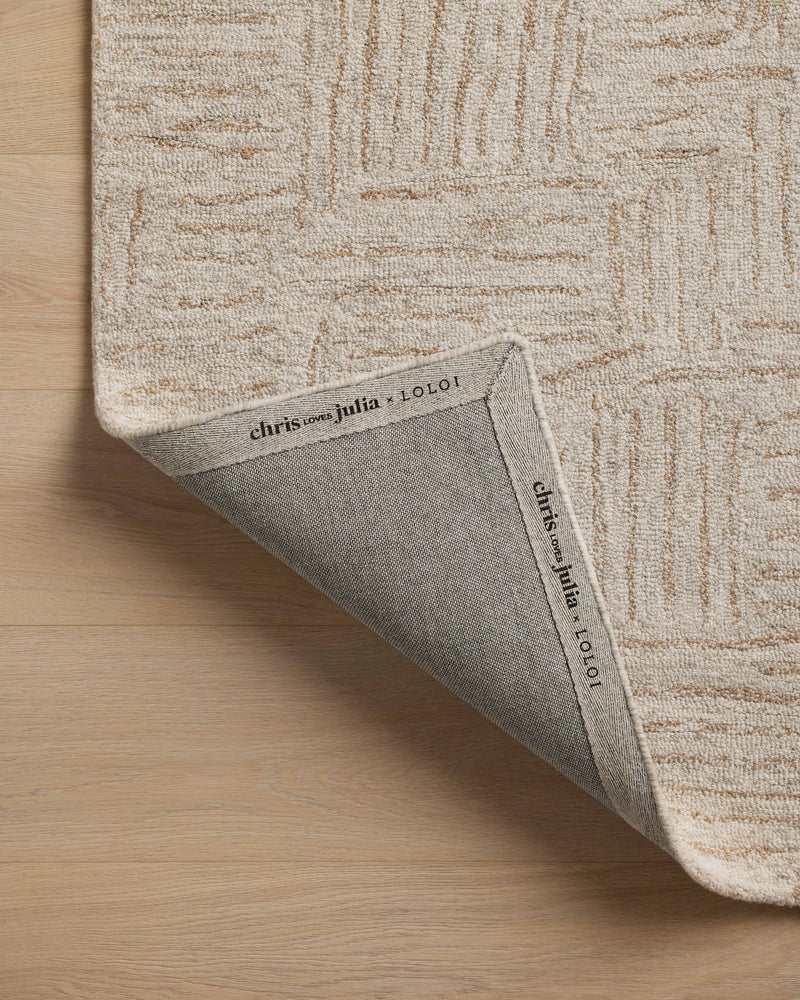 Chris Loves Julia x Loloi Polly Smoke / Sand 2'-0" x 5'-0" Accent Rug Gray Accent Hand-Tufted Wool/Jute
