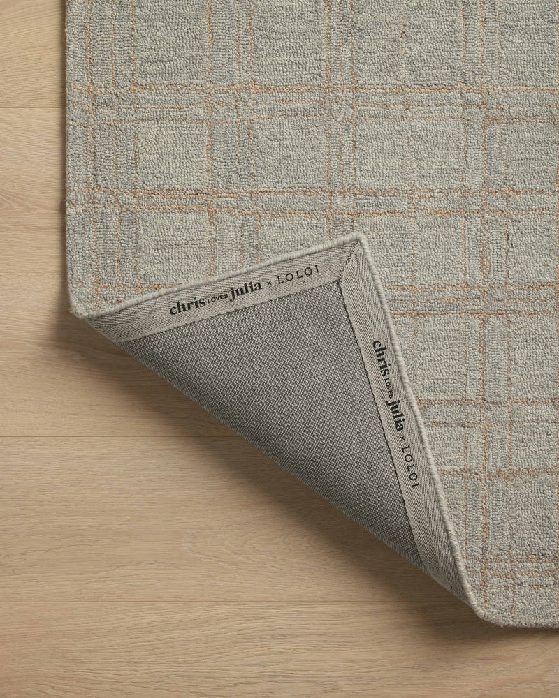 Chris Loves Julia x Loloi Polly Fog / Wheat 2'-0" x 5'-0" Accent Rug Beige Accent Hand-Tufted Wool/Jute