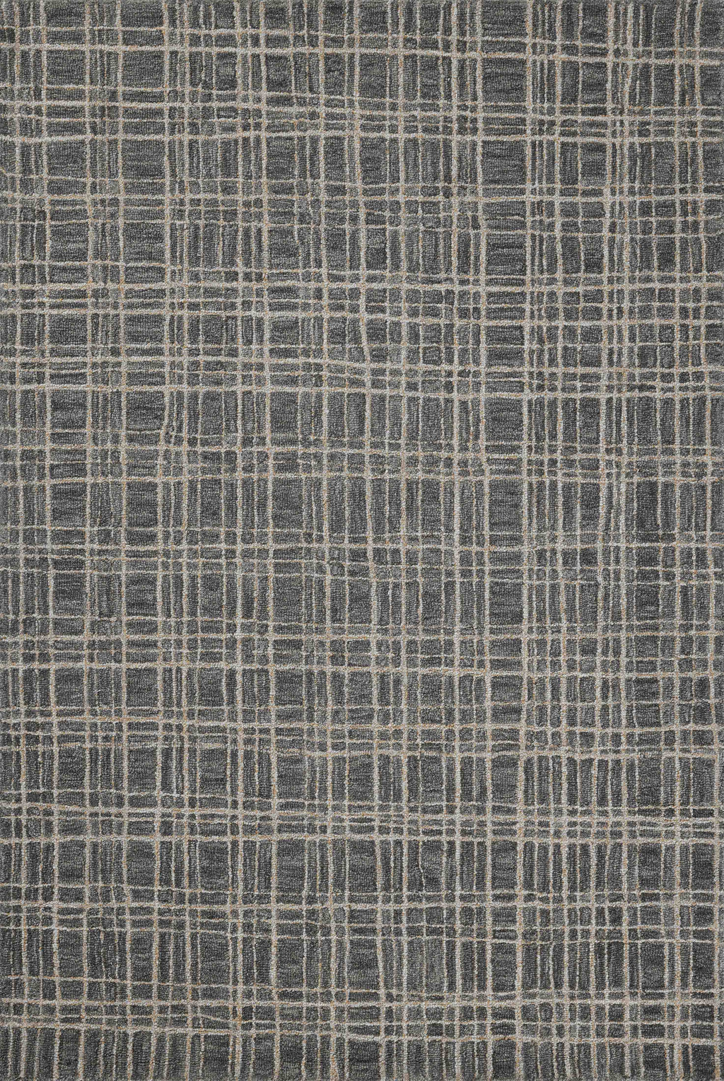 Chris Loves Julia x Loloi Polly Graphite / Pebble 2'-0" x 5'-0" Accent Rug Gray Accent Hand-Tufted Wool/Jute