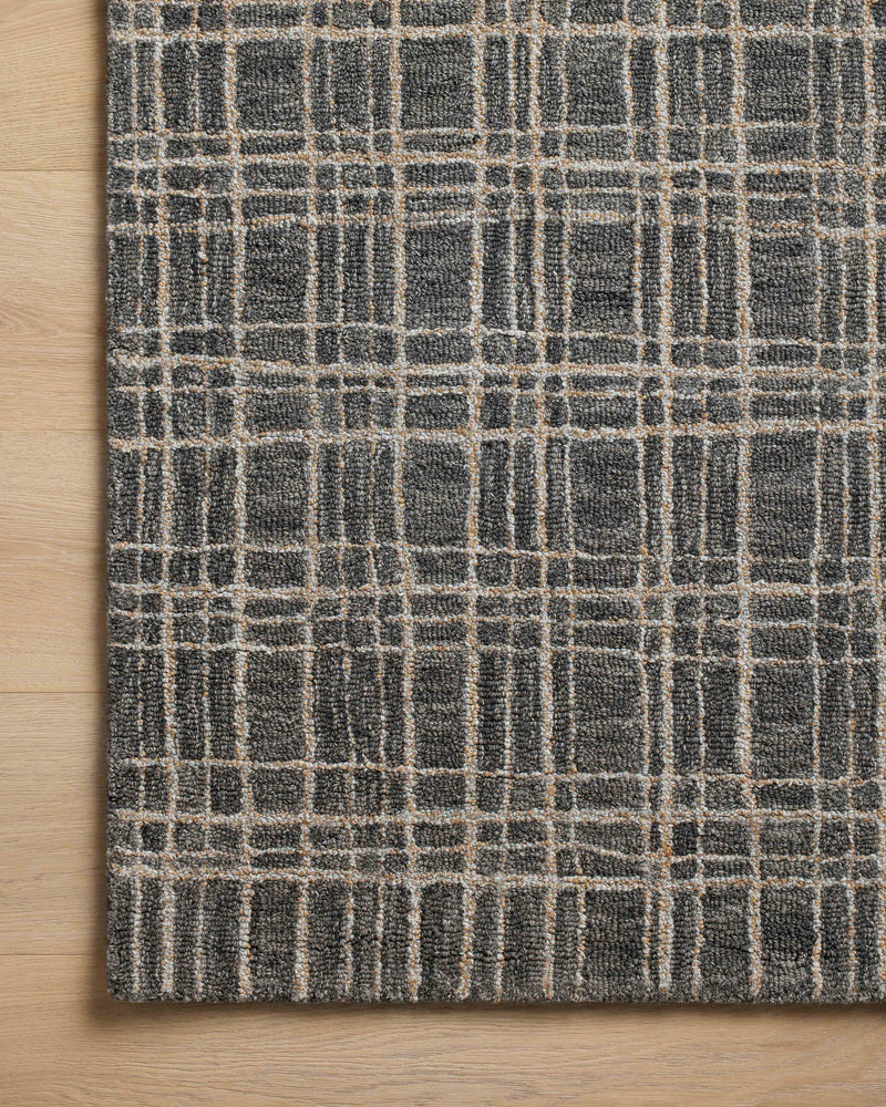Chris Loves Julia x Loloi Polly Graphite / Pebble 2'-0" x 5'-0" Accent Rug Gray Accent Hand-Tufted Wool/Jute