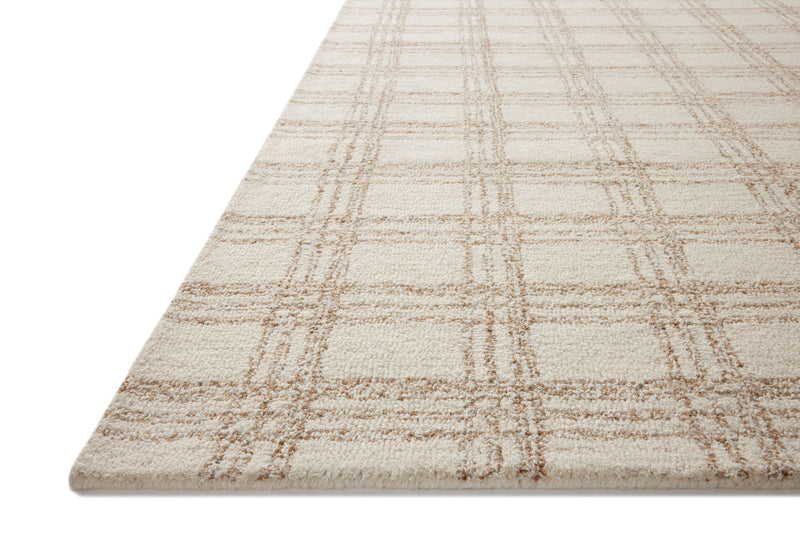 Chris Loves Julia x Loloi Polly Cream / Sand 2'-0" x 5'-0" Accent Rug Beige Accent Hand-Tufted Wool/Jute