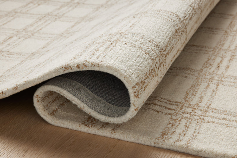 Chris Loves Julia x Loloi Polly Cream / Sand 2'-0" x 5'-0" Accent Rug Beige Accent Hand-Tufted Wool/Jute