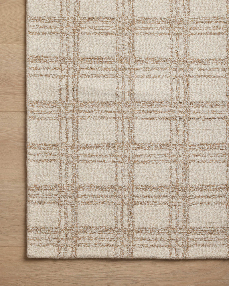 Chris Loves Julia x Loloi Polly Cream / Sand 2'-0" x 5'-0" Accent Rug Beige Accent Hand-Tufted Wool/Jute