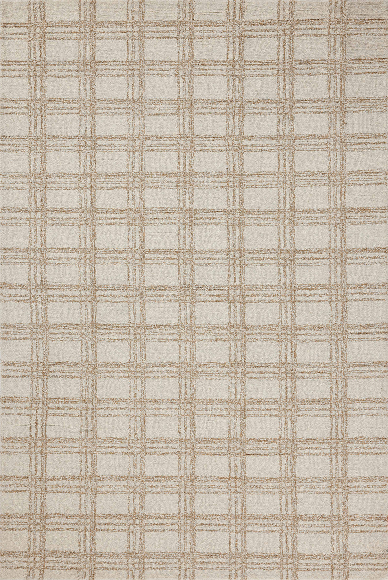 Chris Loves Julia x Loloi Polly Cream / Sand 2'-0" x 5'-0" Accent Rug Beige Accent Hand-Tufted Wool/Jute