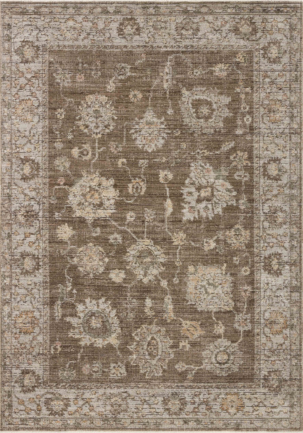 Loloi Priscilla Bark / Ivory 18" x 18" Sample Rug Beige sample Power-Loomed Polyester