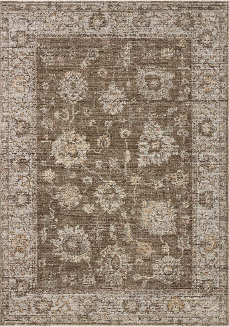 Loloi Priscilla Bark / Ivory 18" x 18" Sample Rug Beige sample Power-Loomed Polyester
