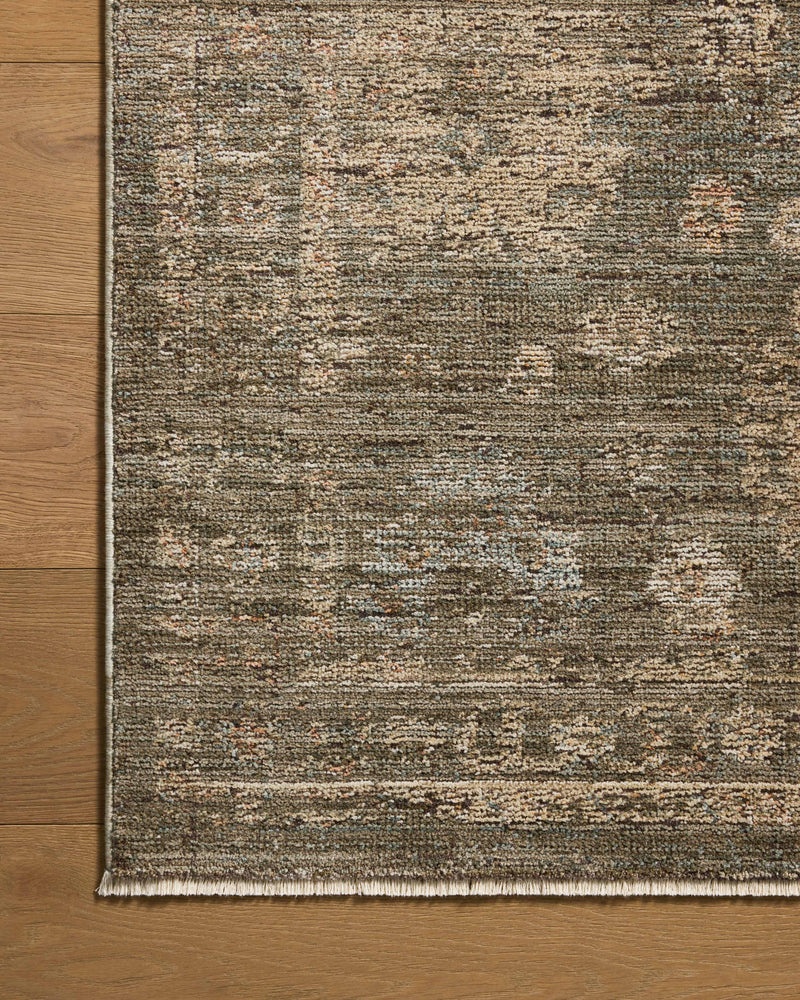 Loloi Priscilla Olive / Sand 18" x 18" Sample Rug Green sample Power-Loomed Polyester