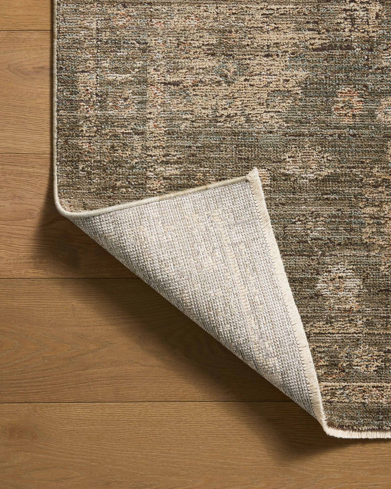 Loloi Priscilla Olive / Sand 18" x 18" Sample Rug Green sample Power-Loomed Polyester