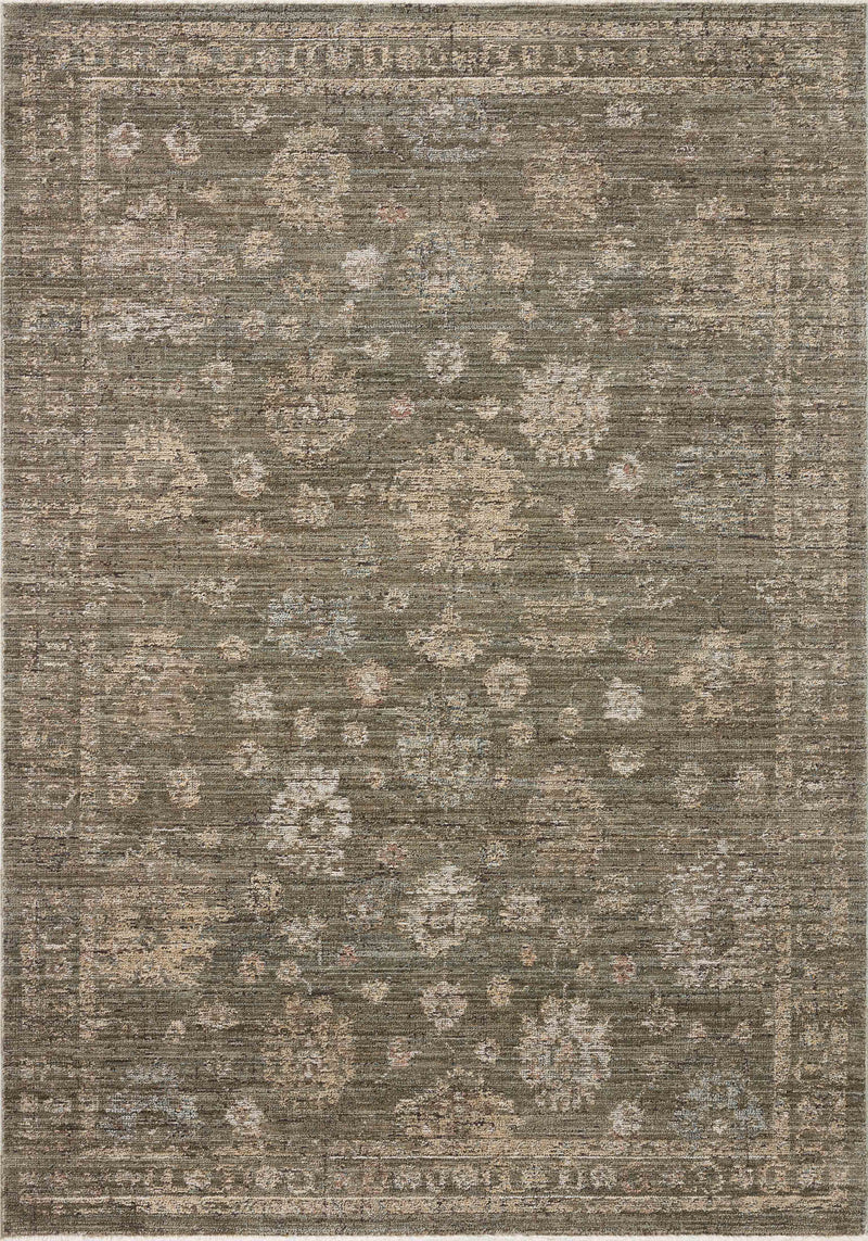 Loloi Priscilla Olive / Sand 18" x 18" Sample Rug Green sample Power-Loomed Polyester
