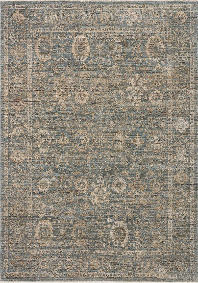 Loloi Priscilla Blue / Sand 18" x 18" Sample Rug Blue sample Power-Loomed Polyester