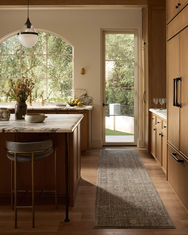 Loloi Priscilla Blue / Bark 18" x 18" Sample Rug Blue sample Power-Loomed Polyester