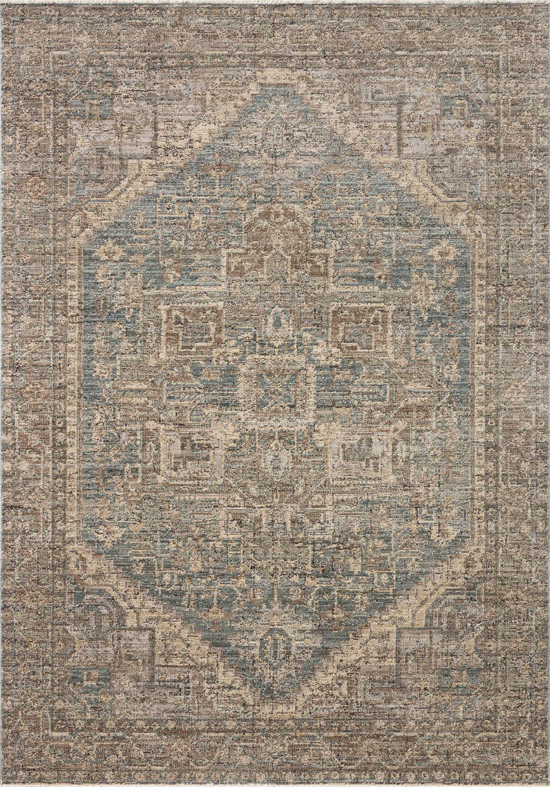 Loloi Priscilla Blue / Bark 18" x 18" Sample Rug Blue sample Power-Loomed Polyester