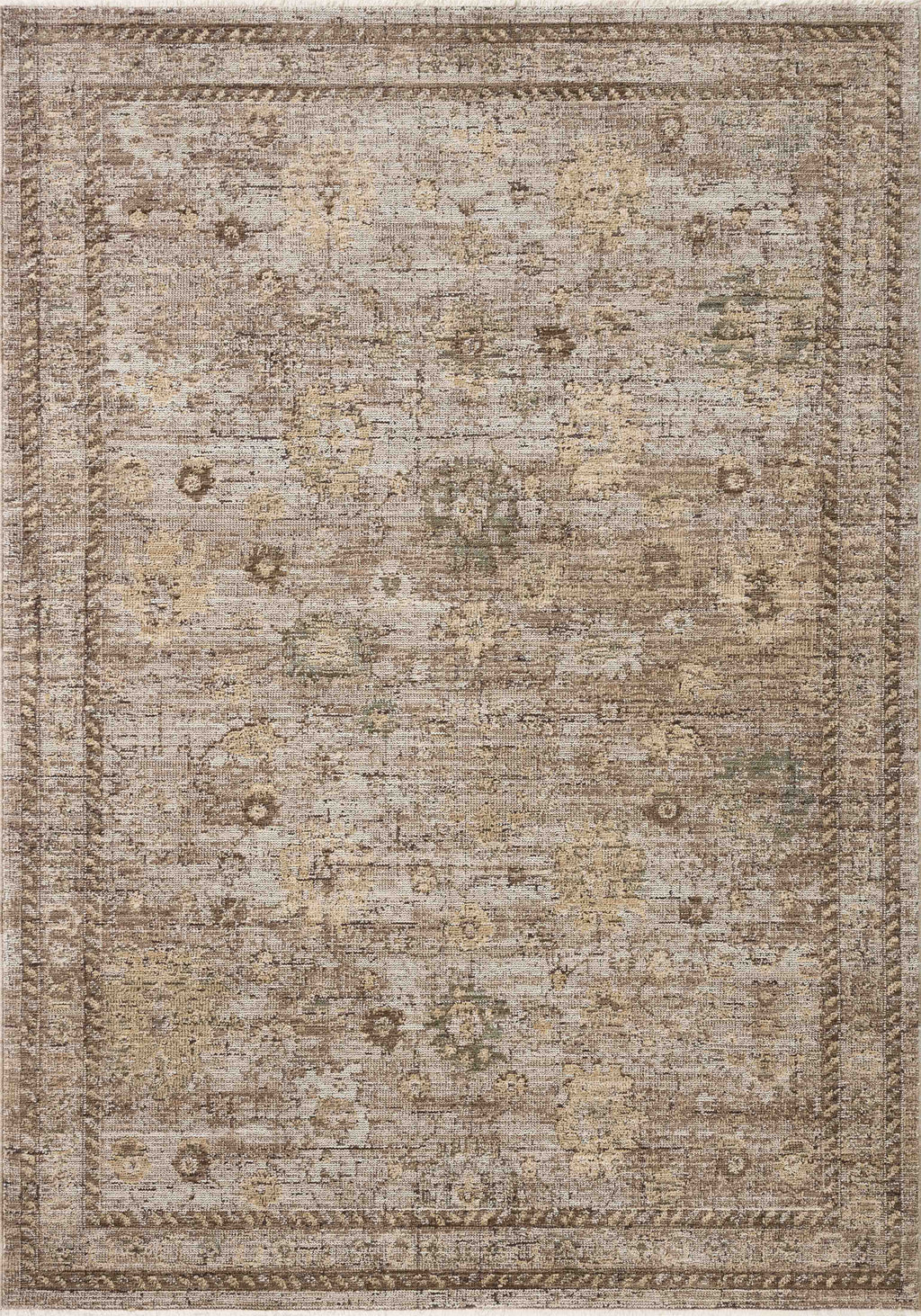 Loloi Priscilla Sand / Earth 18" x 18" Sample Rug Beige sample Power-Loomed Polyester