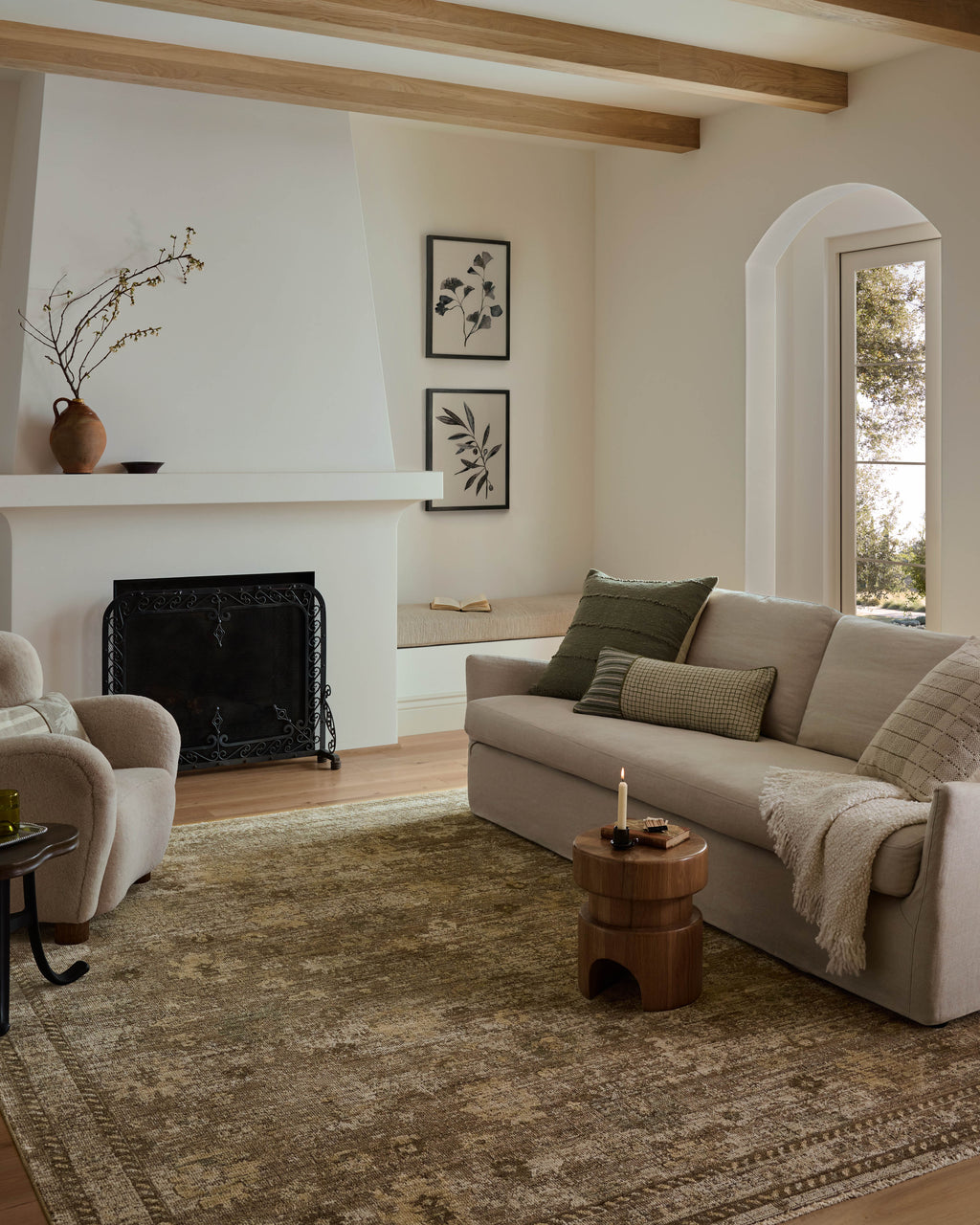 Loloi Priscilla Sand / Earth 18" x 18" Sample Rug Beige sample Power-Loomed Polyester