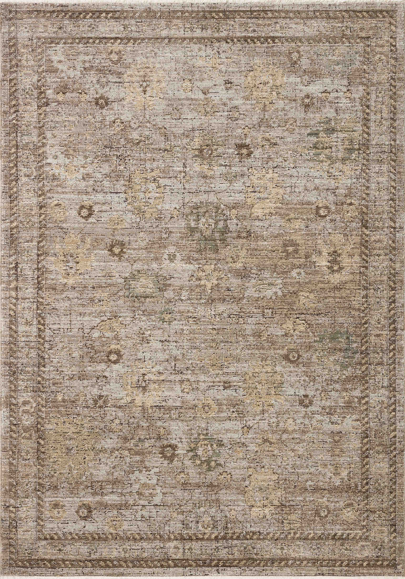 Loloi Priscilla Sand / Earth 18" x 18" Sample Rug Beige sample Power-Loomed Polyester