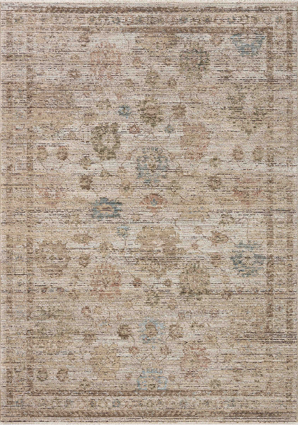 Loloi Priscilla Ivory / Multi 18" x 18" Sample Rug Ivory sample Power-Loomed Polyester