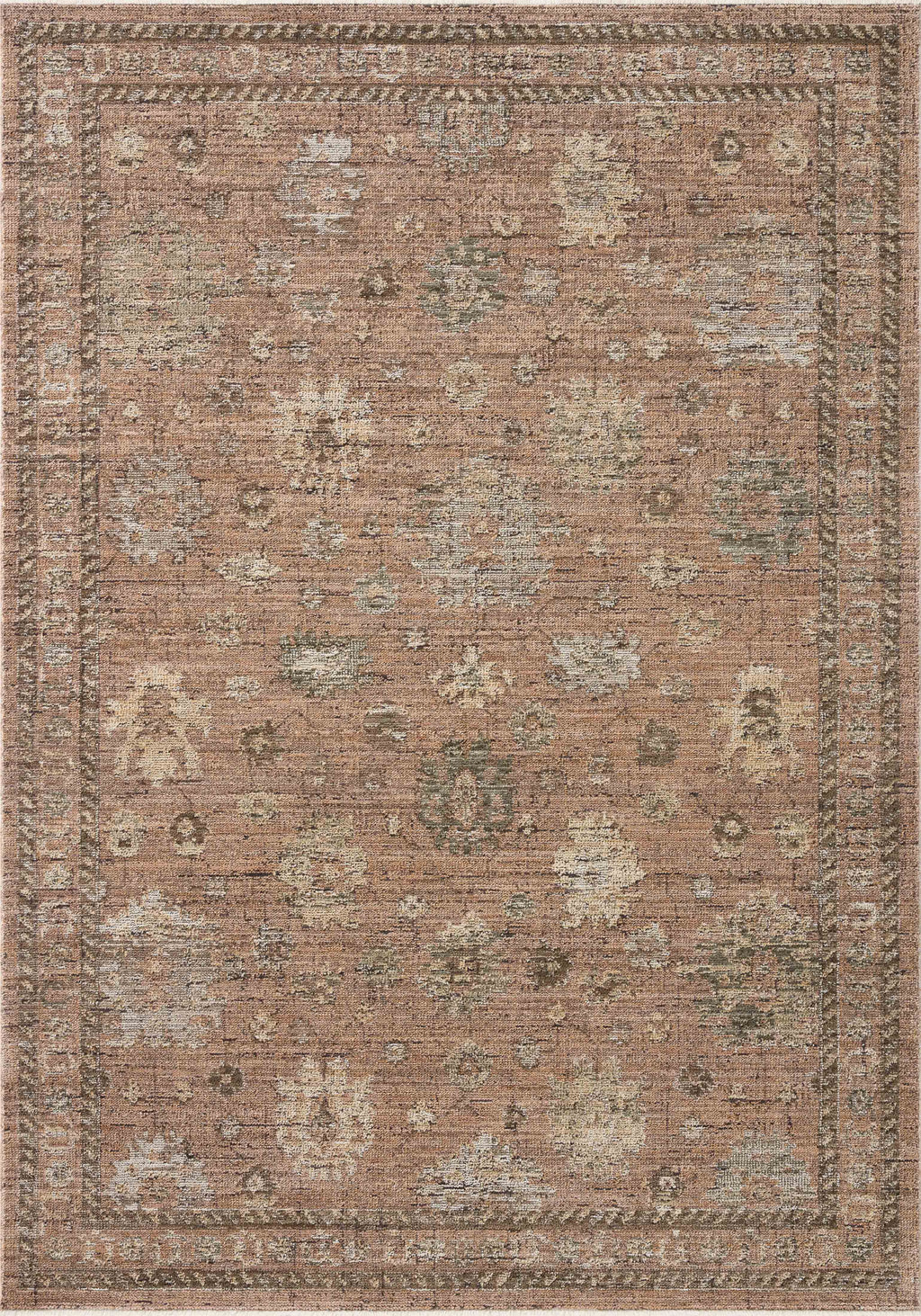 Loloi Priscilla Blush / Multi 18" x 18" Sample Rug Red sample Power-Loomed Polyester