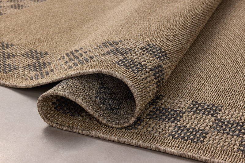 Chris Loves Julia x Loloi Providence Natural / Charcoal 9'-2" x 13' Area Rug Beige XLarge Power-Loomed Polypropylene