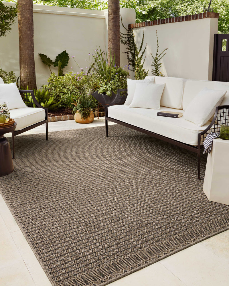 Chris Loves Julia x Loloi Providence Natural / Graphite 7'-6" x 10' Area Rug Beige Medium-Large Power-Loomed Polypropylene