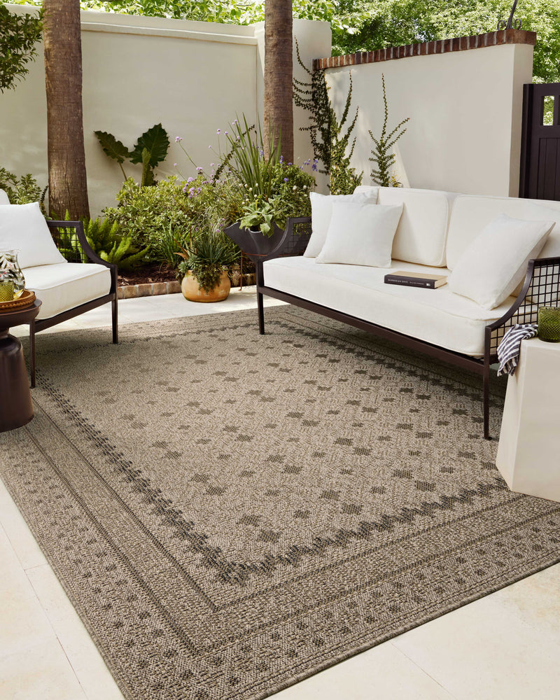 Chris Loves Julia x Loloi Providence Charcoal / Dove 7'-6" x 10' Area Rug Gray Medium-Large Power-Loomed Polypropylene