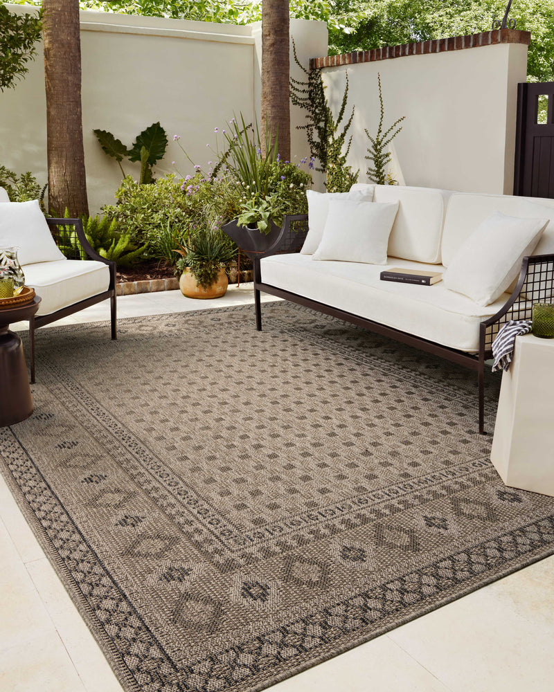 Chris Loves Julia x Loloi Providence Dove / Charcoal 9'-2" x 13' Area Rug Brown XLarge Power-Loomed Polypropylene