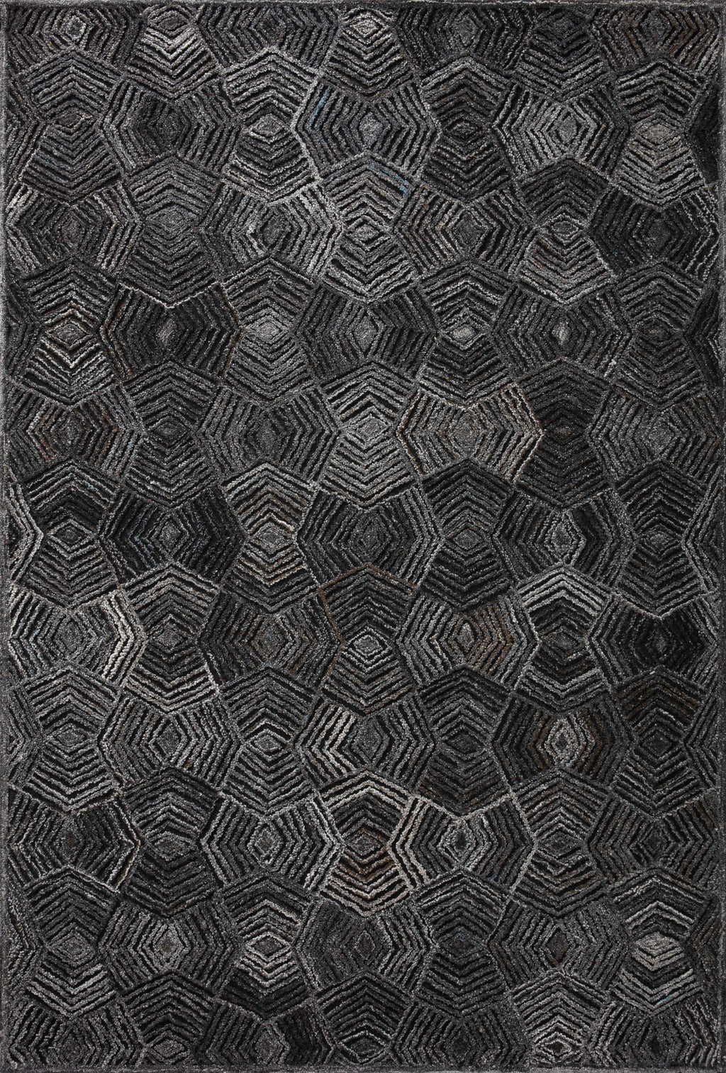 Loloi Prescott Charcoal 2'-3" x 3'-9" Accent Rug Gray Accent Hand-Hooked Polyester/Wool/RayonCotton