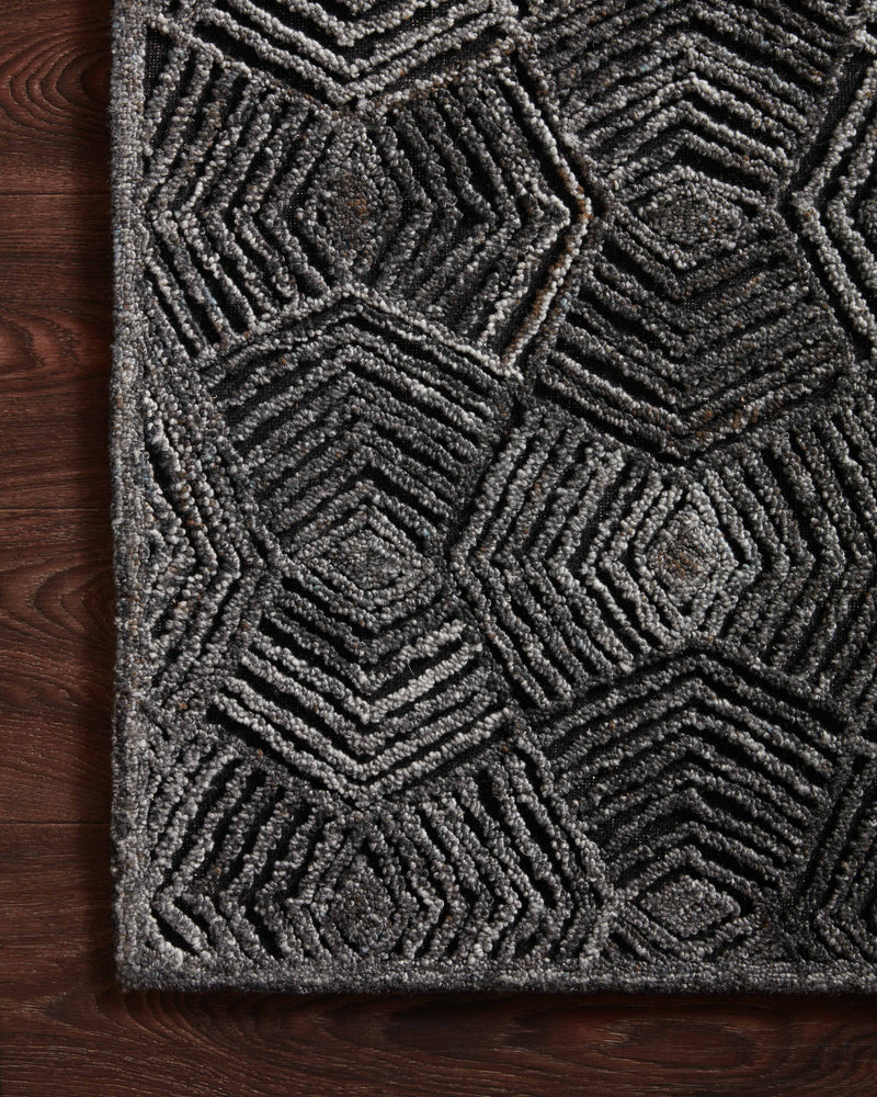 Loloi Prescott Charcoal 2'-3" x 3'-9" Accent Rug Gray Accent Hand-Hooked Polyester/Wool/RayonCotton