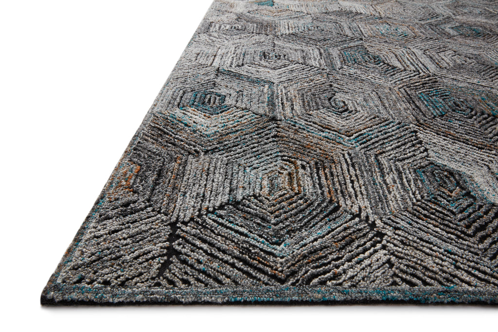 Loloi Prescott Metal 2'-3" x 3'-9" Accent Rug Gray Accent Hand-Hooked Polyester/Wool/RayonCotton