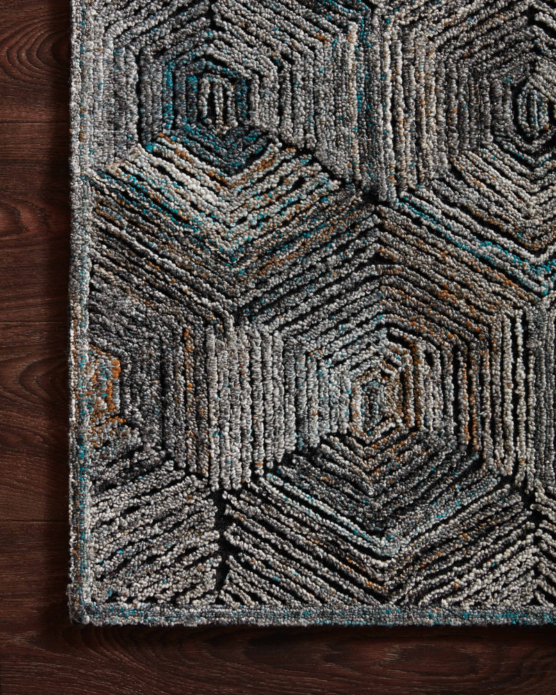 Loloi Prescott Metal 2'-3" x 3'-9" Accent Rug Gray Accent Hand-Hooked Polyester/Wool/RayonCotton