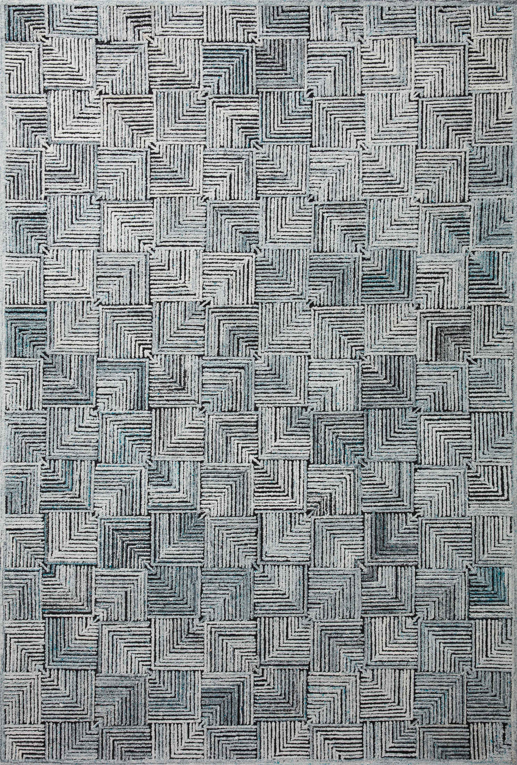 Loloi Prescott Arctic Blue 2'-3" x 3'-9" Accent Rug Blue Accent Hand-Hooked Polyester/Wool/RayonCotton