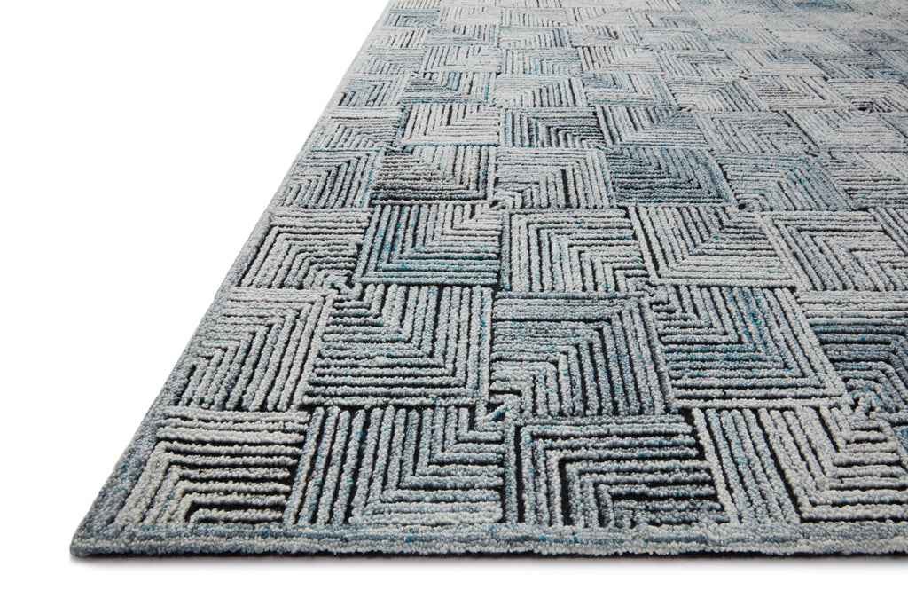 Loloi Prescott Arctic Blue 2'-3" x 3'-9" Accent Rug Blue Accent Hand-Hooked Polyester/Wool/RayonCotton