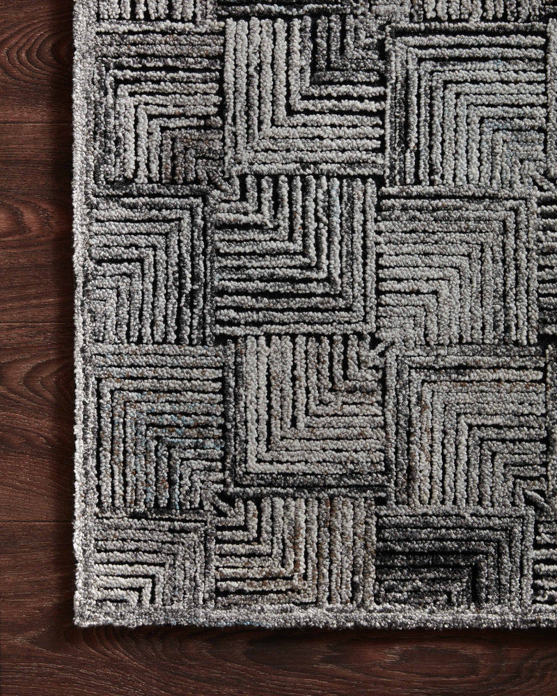 Loloi Prescott Silver 2'-3" x 3'-9" Accent Rug Gray Accent Hand-Hooked Polyester/Wool/RayonCotton