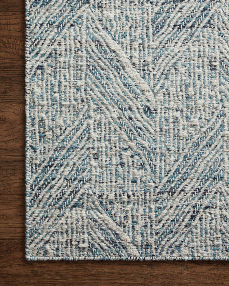 Loloi Raven Blue / Ivory 2'-3" x 3'-9" Accent Rug Blue Accent Hand-Woven Wool/Polyester/Cotton