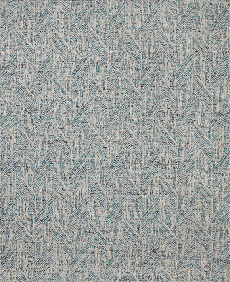 Loloi Raven Blue / Ivory 2'-3" x 3'-9" Accent Rug Blue Accent Hand-Woven Wool/Polyester/Cotton