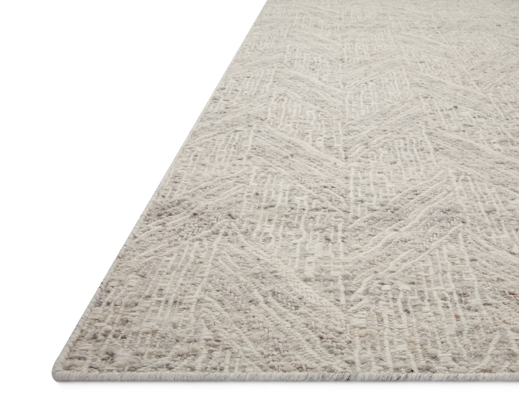 Loloi Raven Silver / Ivory 2'-3" x 3'-9" Accent Rug Gray Accent Hand-Woven Wool/Polyester/Cotton