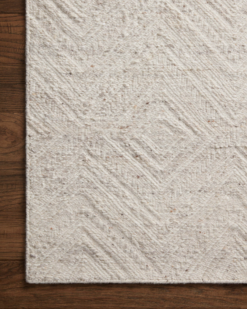 Loloi Raven Ivory / Pebble 2'-3" x 3'-9" Accent Rug Ivory Accent Hand-Woven Wool/Polyester/Cotton