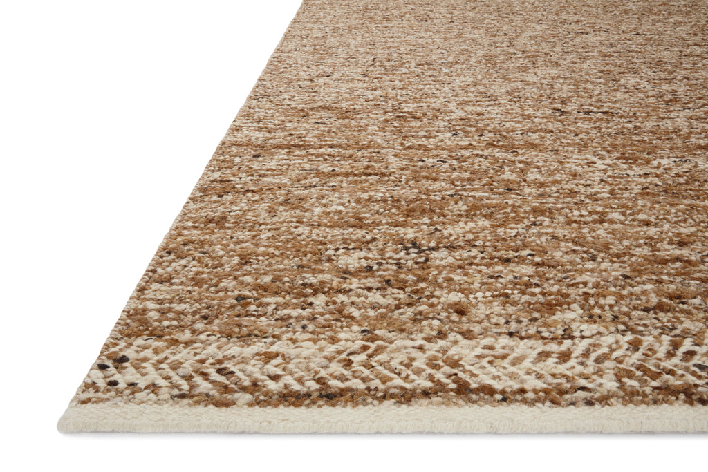 Loloi Reyla Caramel / Ivory 2'-0" x 3'-0" Accent Rug Beige Accent Hand-Woven Wool/Cotton