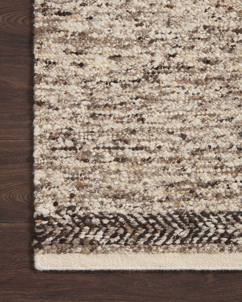 Loloi Reyla Granite / Mocha 2'-0" x 3'-0" Accent Rug Gray Accent Hand-Woven Wool/Cotton