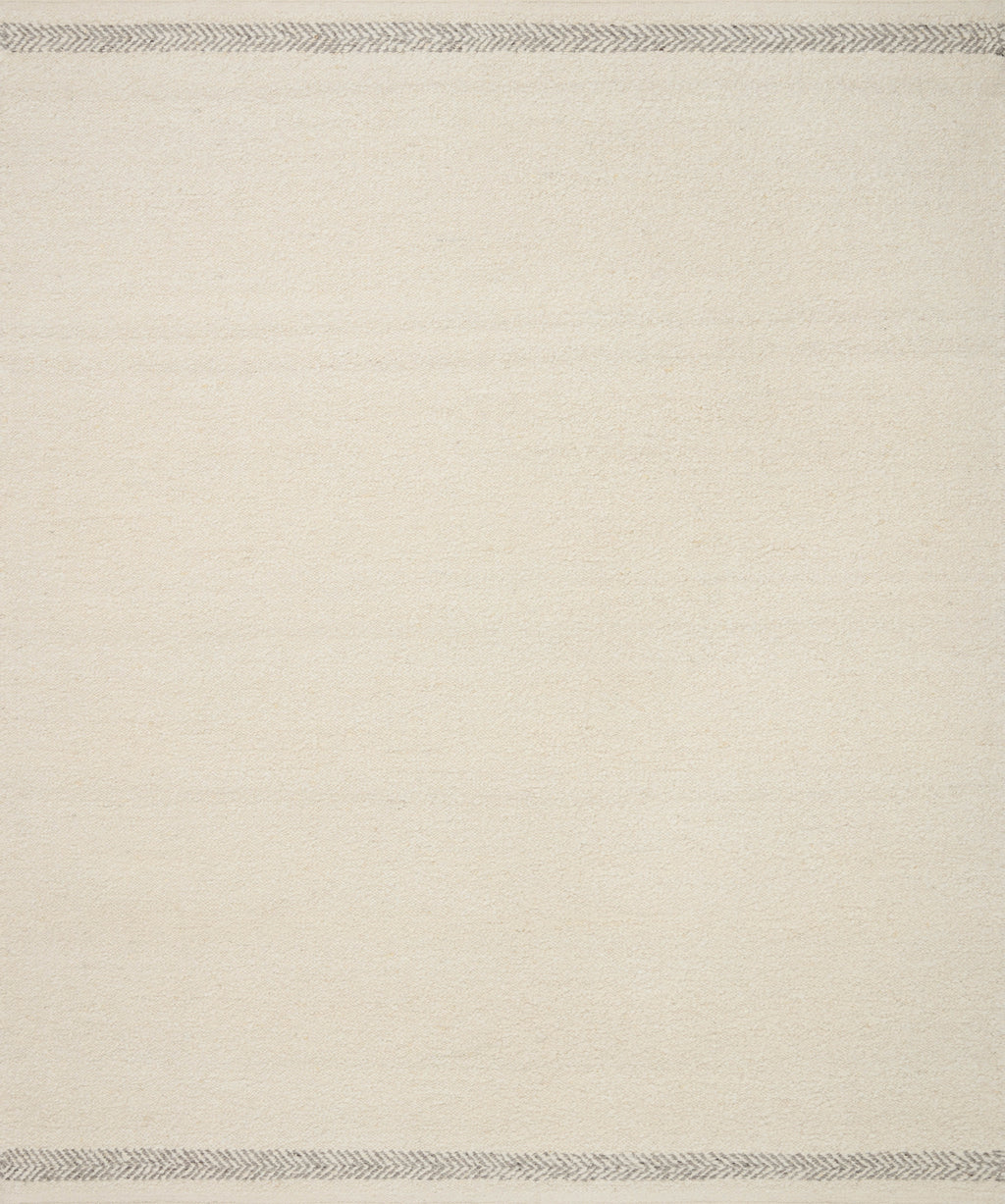 Loloi Reyla Ivory / Silver 2'-0" x 3'-0" Accent Rug Ivory Accent Hand-Woven Wool/Cotton
